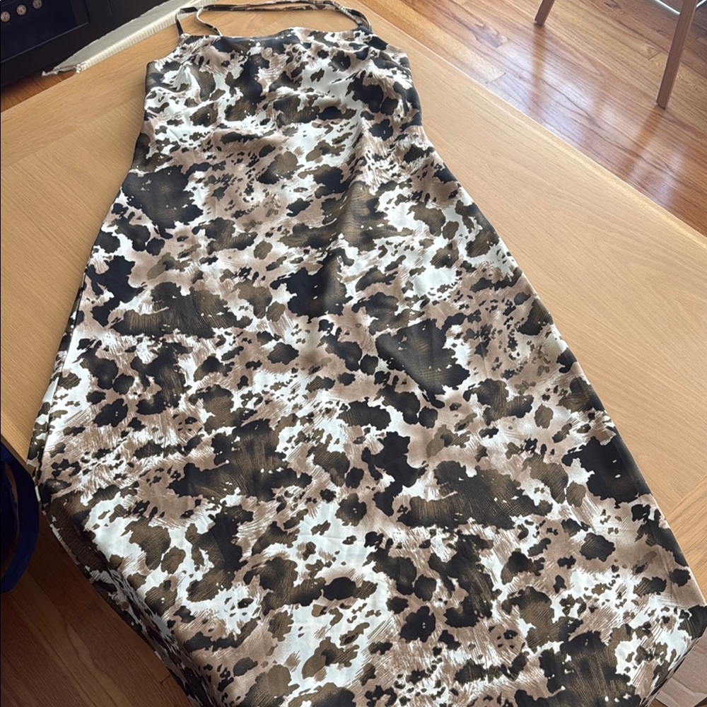 Nasty Gal Black and White Slip Midi Dress